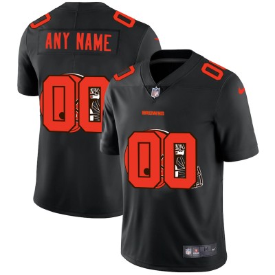 Cleveland Browns Custom Men's Nike Team Logo Dual Overlap Limited NFL Jersey Black